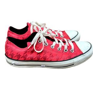 Converse All Star Chuck Taylor houndstooth vibrant pink & black sneakers size 8